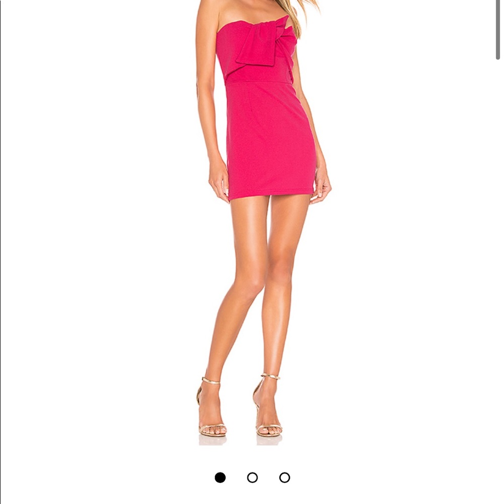 georgina tie front pink strapless dress